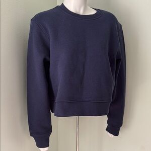 Organic Basics Navy Cropped Sweatshirt Medium NEW